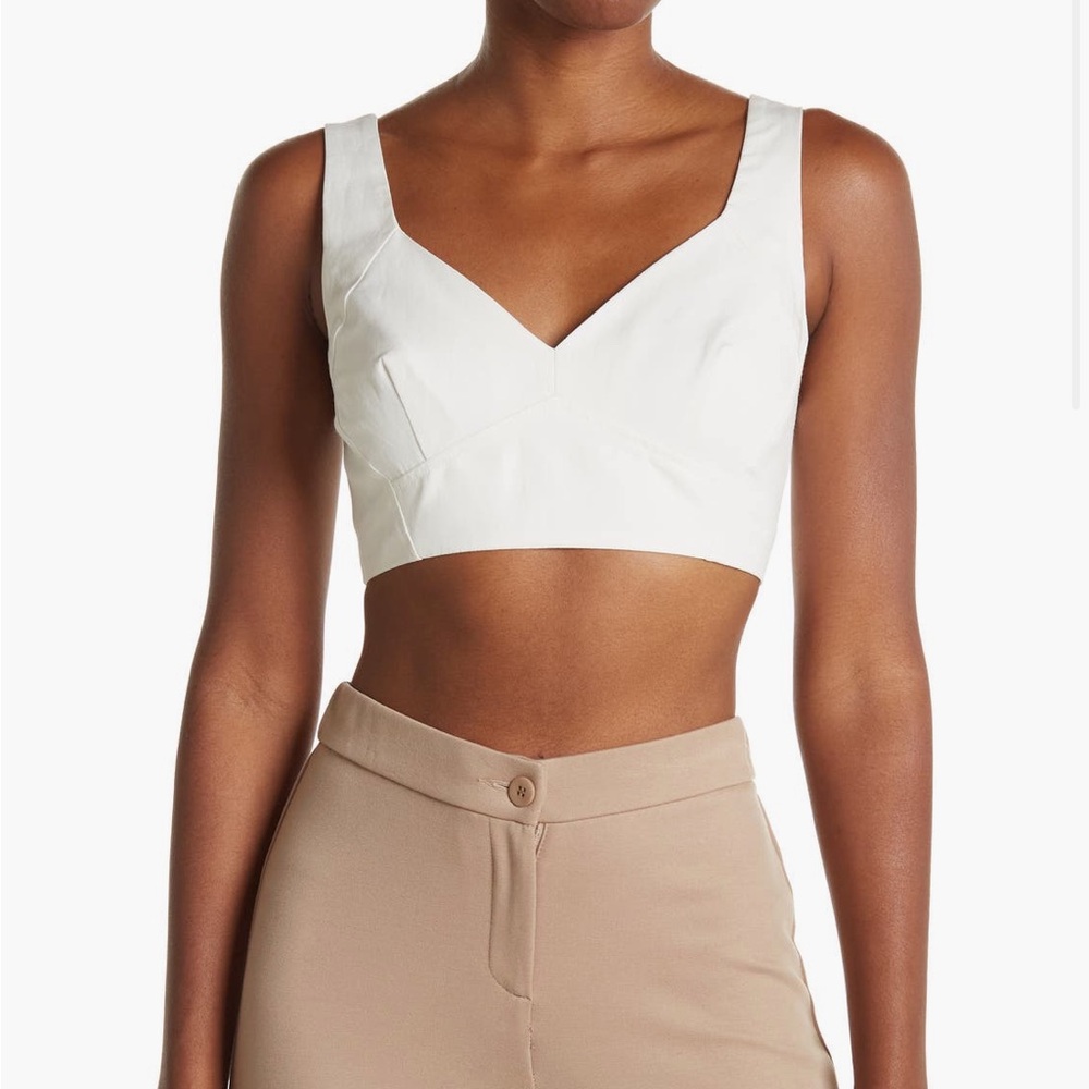 BCBGMaxAzria Ivory V-Neck Tank Top